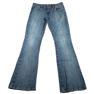 Levi's 525 Bootcut Jeans Womens 8M (FITS 30x31) Blue Stretch Denim Worn Hems